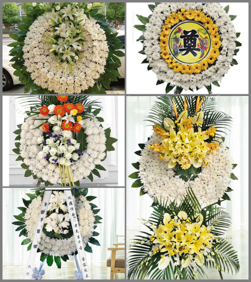 河南信阳光山县白雀园镇双轮村花圈速递